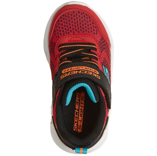 Skechers Boys Trainers Meteor Lights Red/Black