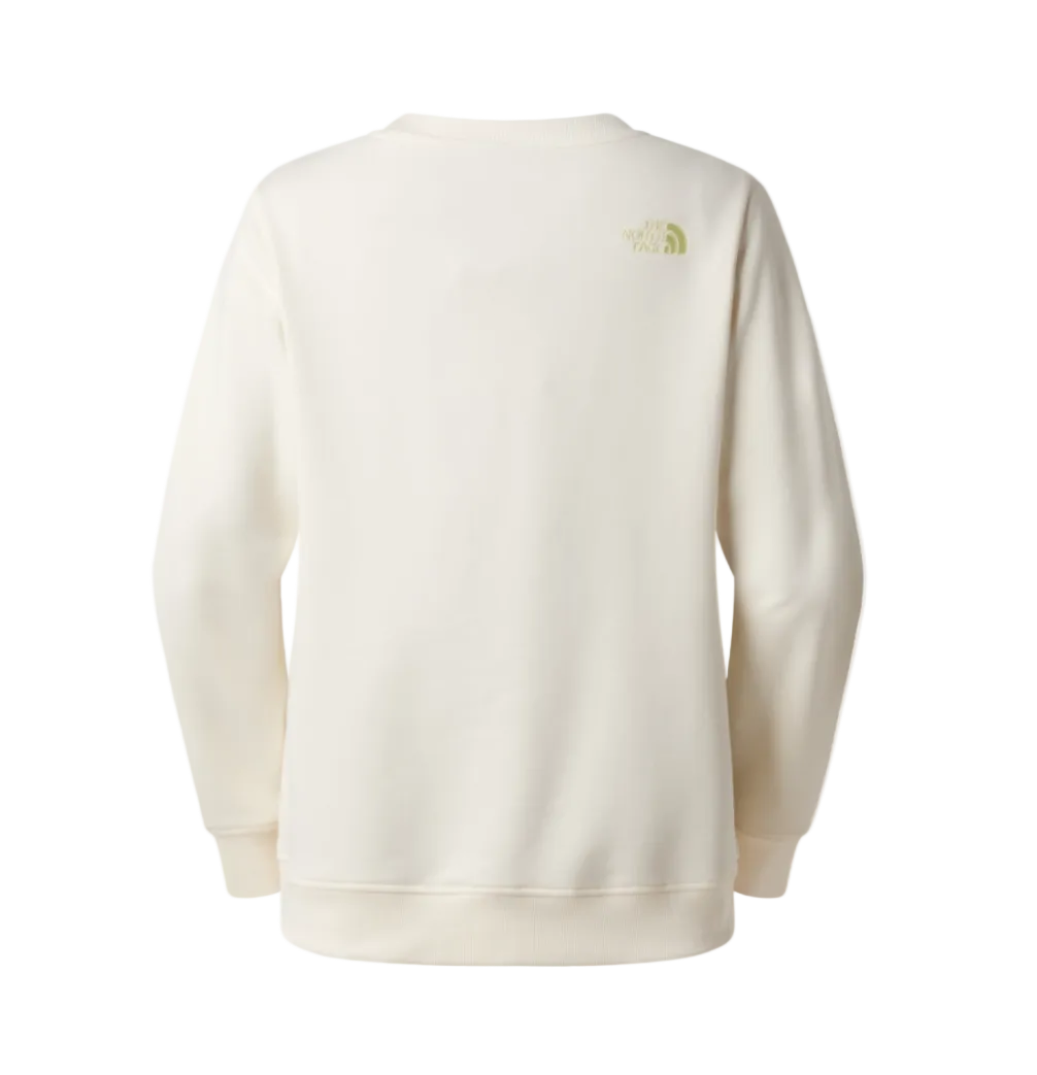 The North Face Womens Sweatshirt Drew Peak Light Regular Crew White Dune/Lemon Mist