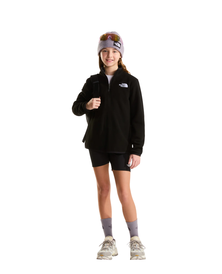 The North Face kids' black fleece t-shirt with zip
