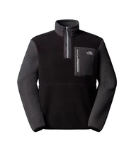 The North Face men's black and grey fleece quarter-zip top