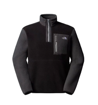The North Face men's black and grey fleece quarter-zip top