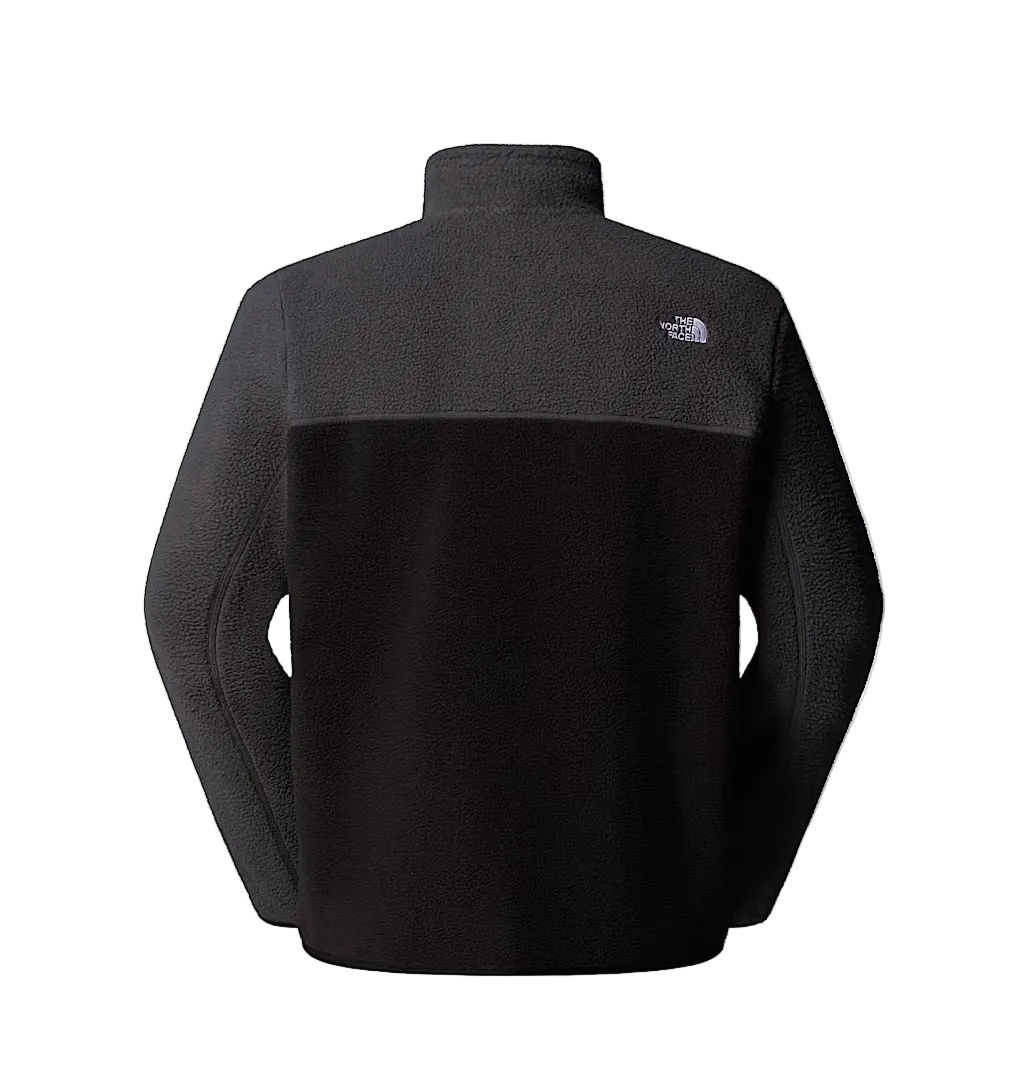 The North Face men's black and grey fleece quarter-zip top