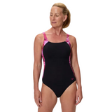 Speedo Womens Swimsuit Print Luna Lustre Black/Dark Pink