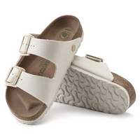 Birkenstock Womens Sandal Arizona Rivet Logo Canvas Eggshell