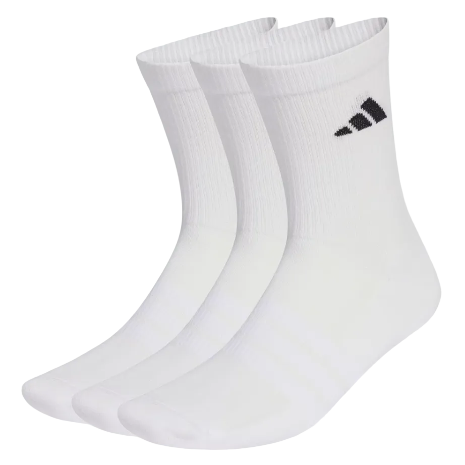 Adidas Unisex Socks 3 Pack Cushioned Essential Crew White
