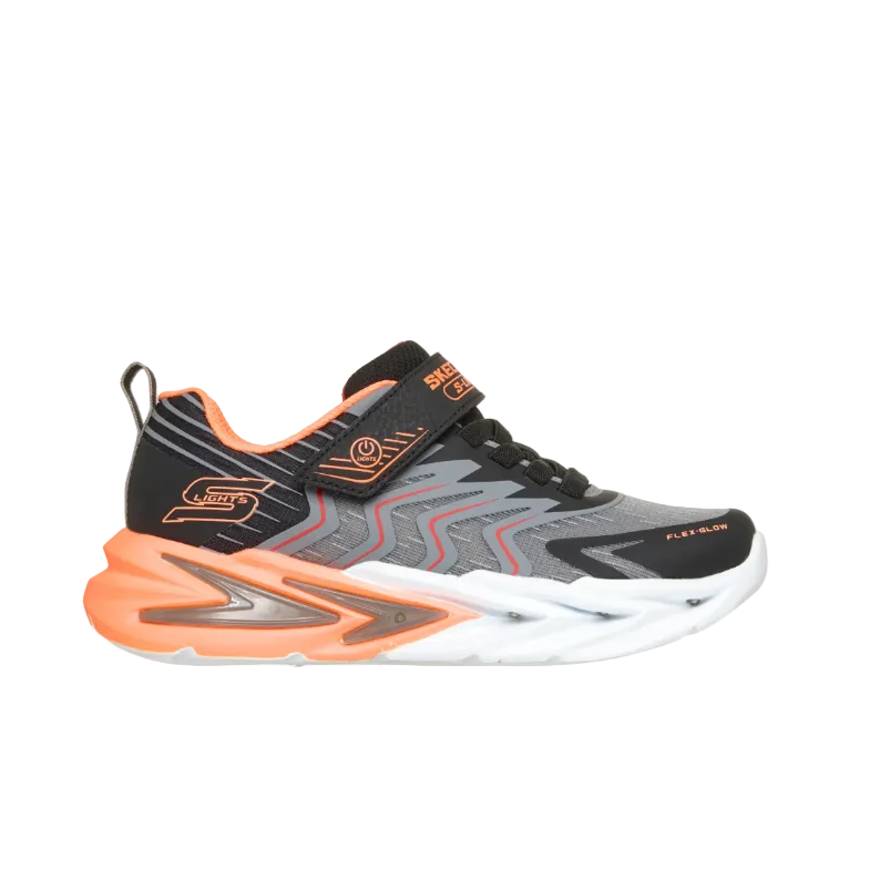 Skechers Boys Trainer S Lights Flex Glow Ultra Prism Pacer Black/Charcoal