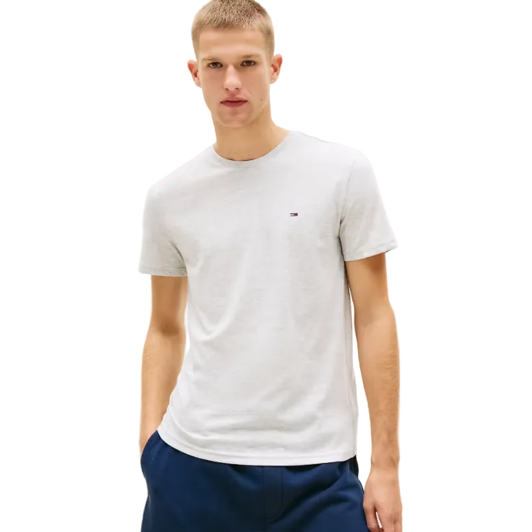 Tommy Jeans Mens T-Shirt XSlim Jaspe Heather Ice Grey Heather