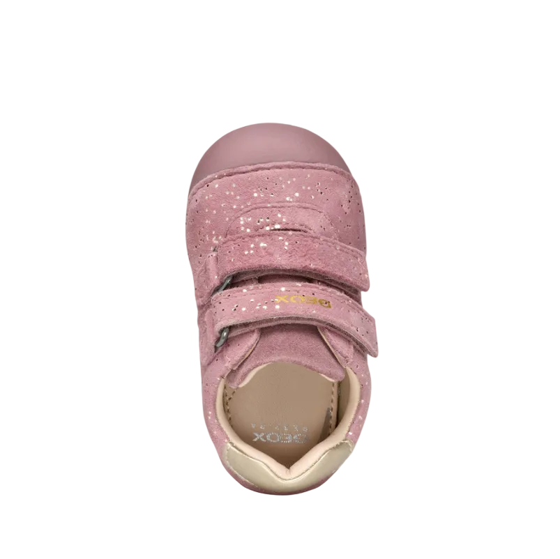 Geox girls' pink leather shoe with velcro