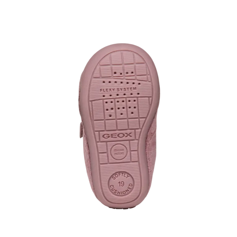 Geox girls' pink leather shoe with velcro