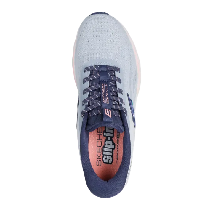Skechers women's pink and blue mesh lace-up trainer