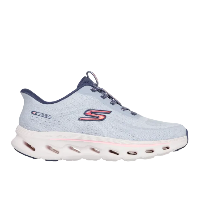 Skechers women's pink and blue mesh lace-up trainer