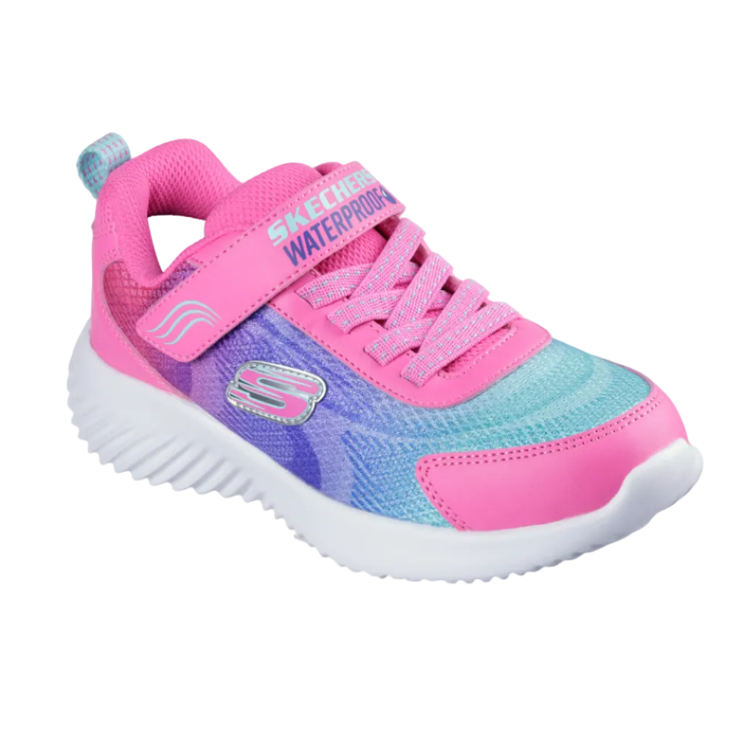 Skechers Girls Trainer Waterproof: Bounder - Hydra Cool Hot Pink/Multi