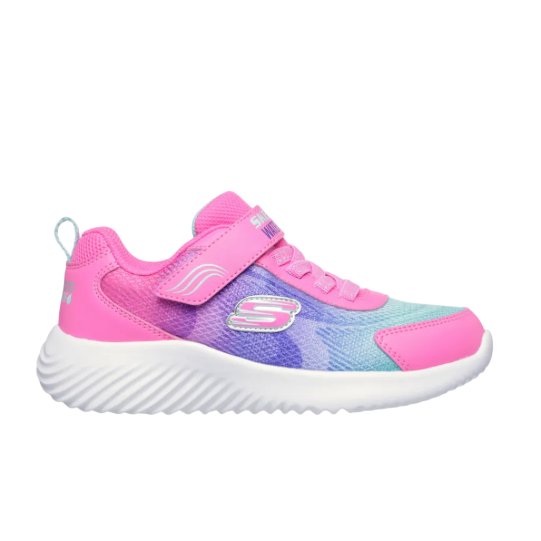 Skechers Girls Trainer Waterproof: Bounder - Hydra Cool Hot Pink/Multi