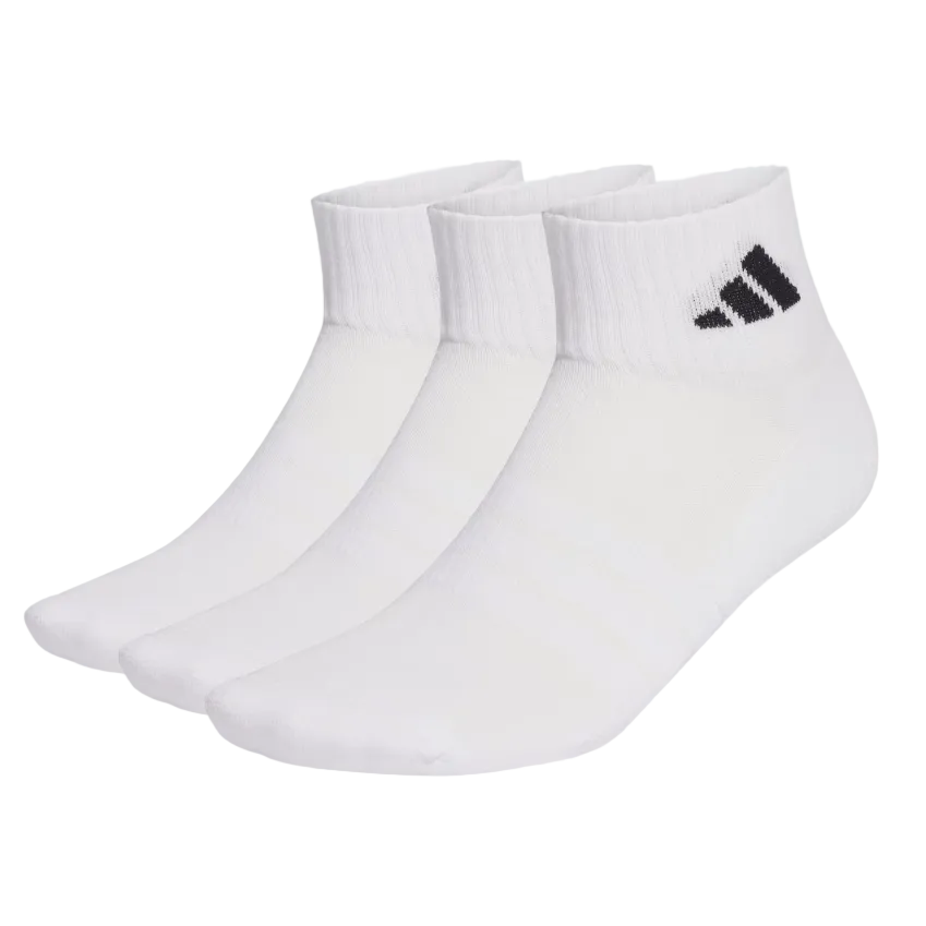 Adidas Adults Socks 3 Pack Cushioned Essential Ankle White/White/Black