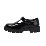 Kickers Youth Girls Kori T-Bar Patent Black