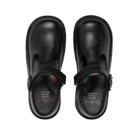 Kickers Junior Girls Shoe Kick T-Bar Vel Leather Black