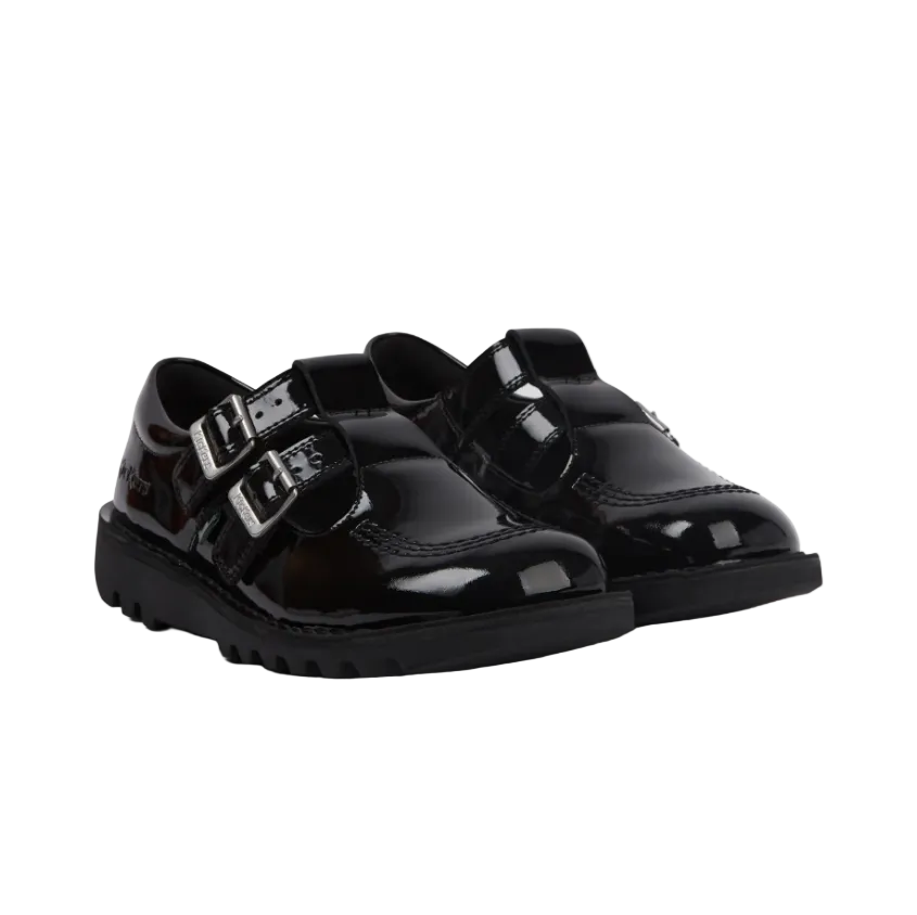 Kickers Womens Shoe Kick T Double Patent Leather Black