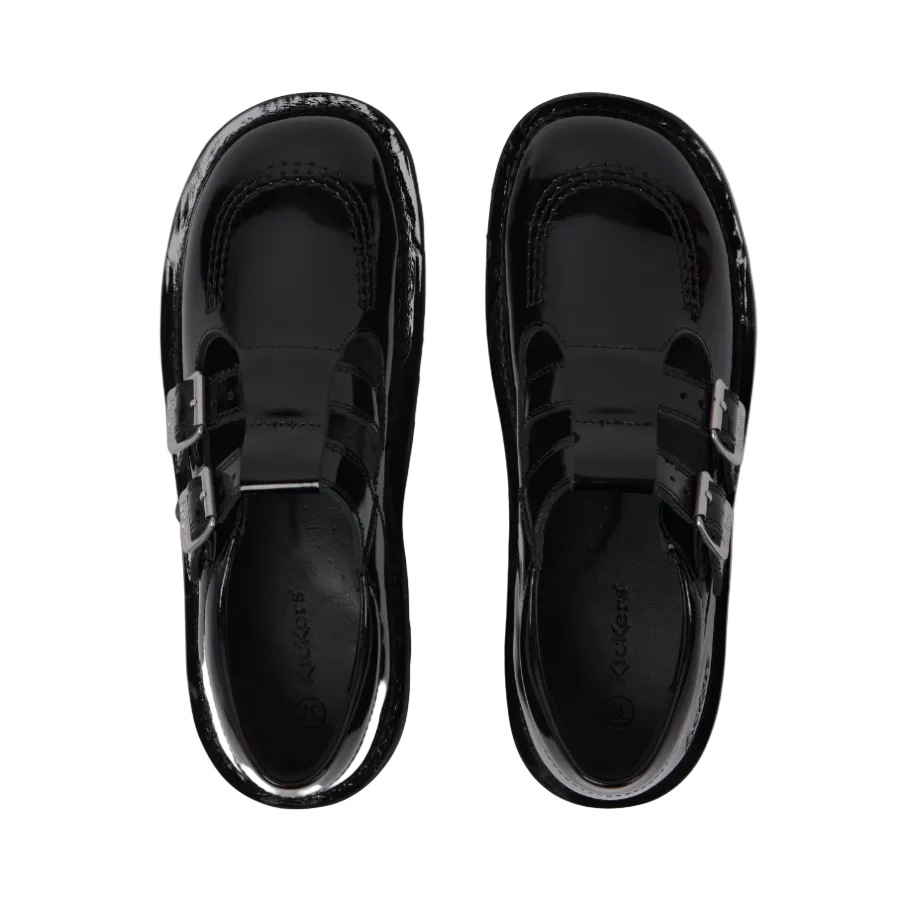 Kickers Womens Shoe Kick T Double Patent Leather Black