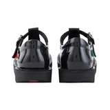 Kickers Youth Girls Shoe Kick T-Bar Patent Leather Black