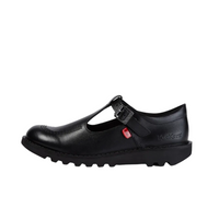 Kickers Youth Girls Kick T-Bar Leather Black