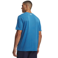 Under Armour Mens Vent Jacquard Short Sleeve T-Shirt Aegean Blue/White
