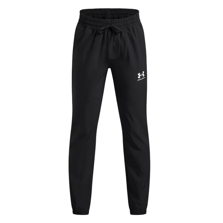 Under Armour boys' black and white joggers with drawcord