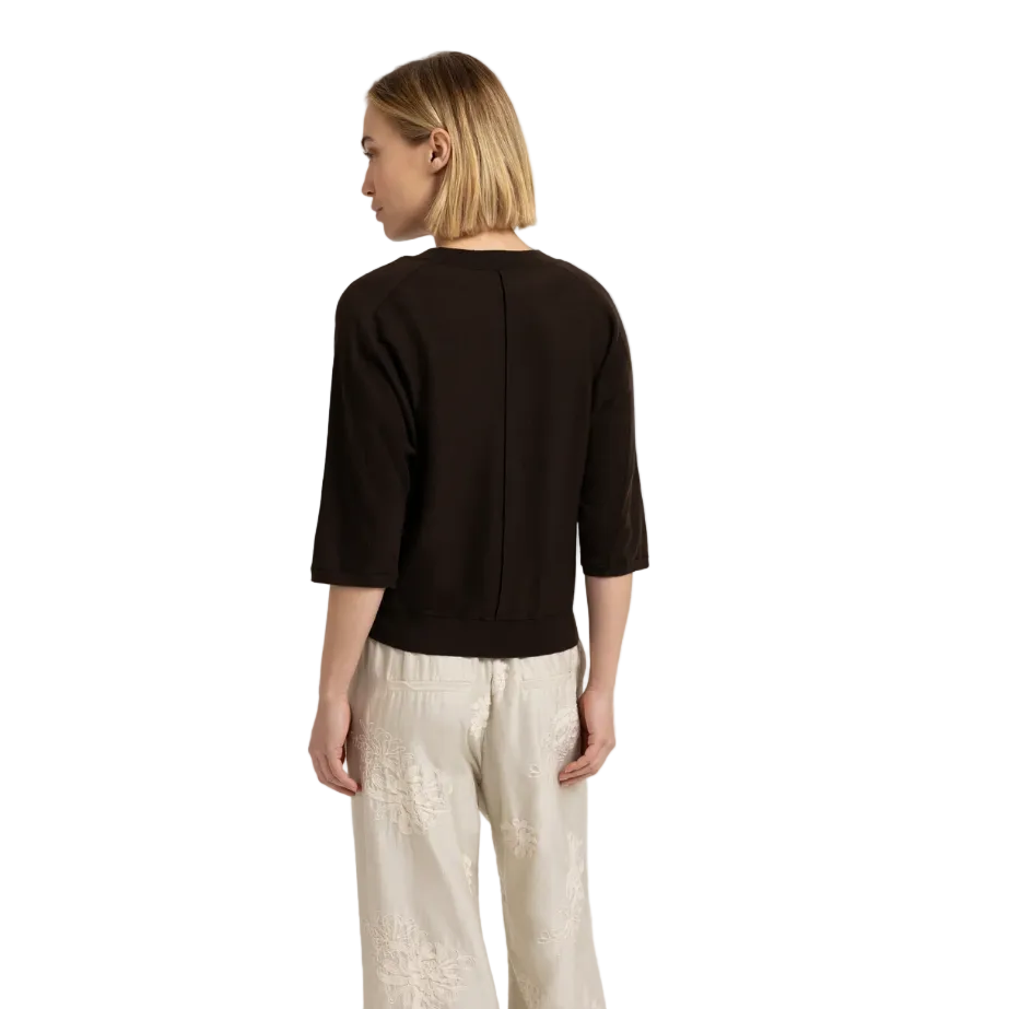 YAYA Womens Sweater V-Neck 3/4 Sleeves Delicioso Brown Melange