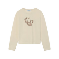 Mayoral girls' cream basic long sleeve T-shirt