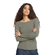Ichi Womens T-Shirt Cella Long Sleeve Leek Green