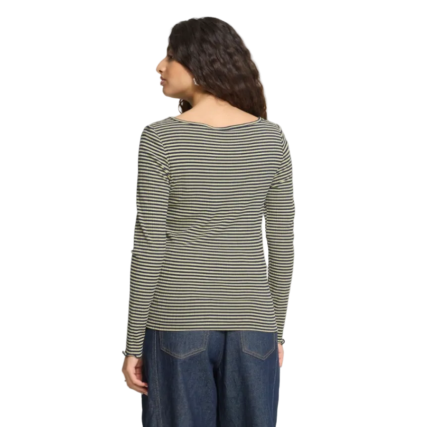 Ichi Womens T-Shirt Cella Long Sleeve Leek Green