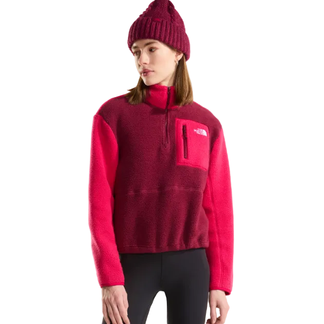 The North Face Yumiori women's burgundy crush quarter-zip fleece jacket