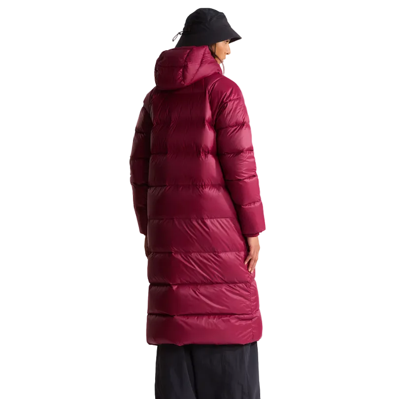 The North Face Hydrenalite women's burgundy long hooded down parka