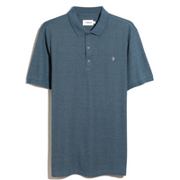 Farah Mens Polo Shirt Hudson Prussian Blue =