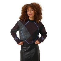 Kaffe Womens Pullover Grith Knit Dark Grey Melange/Fudge
