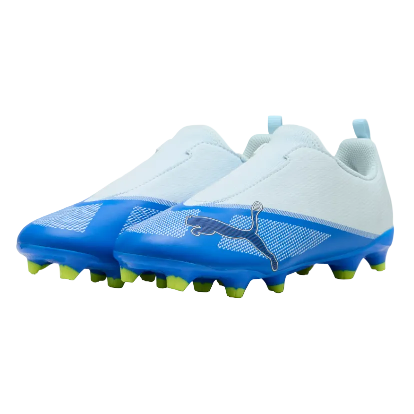Puma Junior Football Boot Ultra 7 Play Laceless FG/AG Ultra Blue/Icy Blue