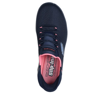 Skechers women's Summits Diamond Dream trainer in navy and pink
