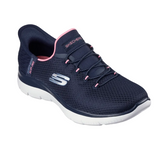 Skechers women's Summits Diamond Dream trainer in navy and pink