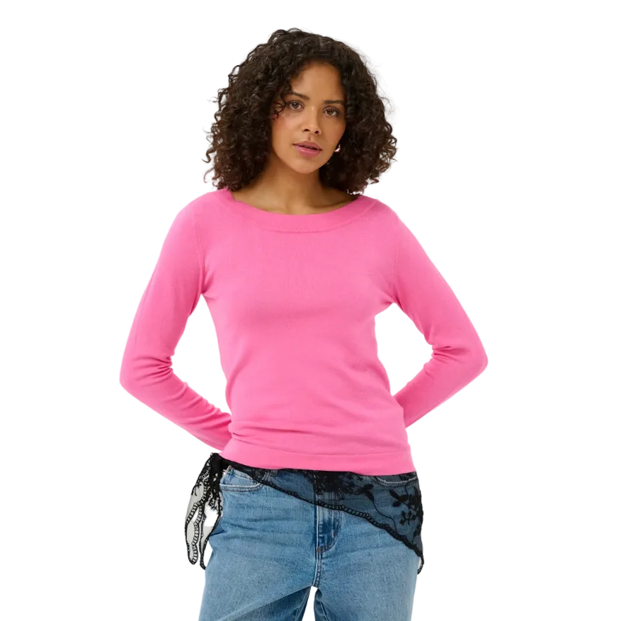 Kaffe Womens KAlizza Pullover Pink Power