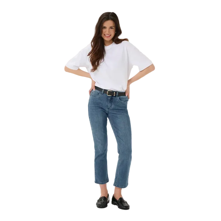 Kaffe Womens KAriver Cropped Jeans Medium Blue Denim