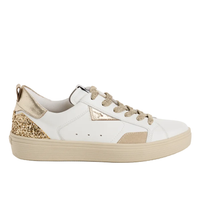 Tamaris women's gold lace-up trainer