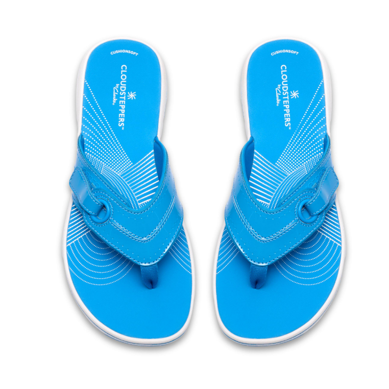 Clarks Womens Dandal Brinkley Sea Bright Blue