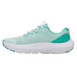 Under Armour girls' silver and green mesh lace-up trainer