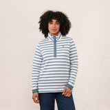 Lighthouse Womens 1/4 Zip Shore II Bluestone/Pale Blue Stripe