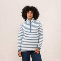 Lighthouse Womens 1/4 Zip Shore II Bluestone/Pale Blue Stripe