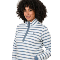 Lighthouse Womens 1/4 Zip Shore II Bluestone/Pale Blue Stripe