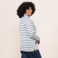 Lighthouse Womens 1/4 Zip Shore II Bluestone/Pale Blue Stripe
