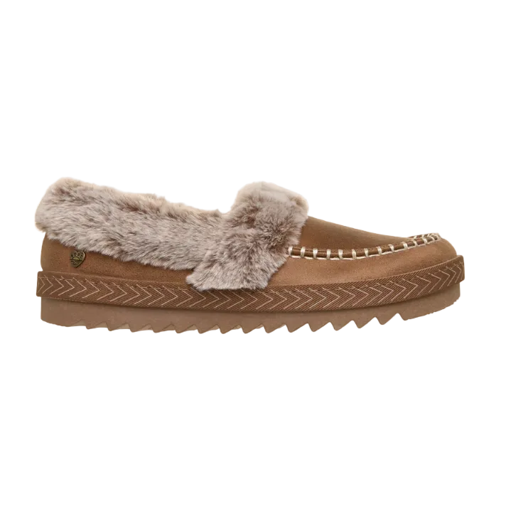 Skechers BOBS Cozy Kiss women's chestnut moccasin-style slippers