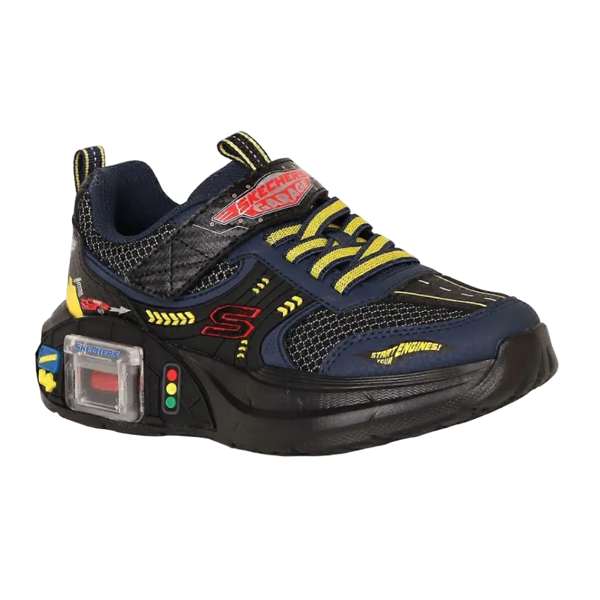 Skechers Garage boys' black and navy trainer