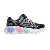 Skechers Girls Trainer S-Lights: Enchanted Heart Lights Black/Multi