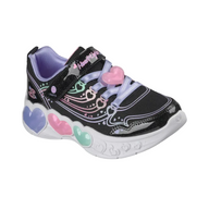 Skechers Girls Trainer S-Lights: Enchanted Heart Lights Black/Multi